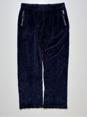 Versace Velour Velvet Relaxed Fit Sweatpants Mens Large W32 Navy Blue